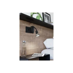 Eglo Vägglampa Parrini Lamp med Strömkontakt Svart 4.5W 345lm - 830 Varm Vit | IP20 - Inkl. 1x GU10