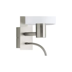 Eglo Vägglampa Pasteri Stål Satin Nickel 40 | IP20 - Inkl. Spot och Exkl. 1x E27