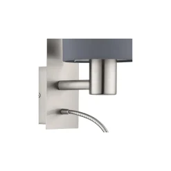 Eglo Vägglampa Pasteri Stål Satin Nickel 40 | IP20 - Inkl. Spot och Exkl. 1x E27