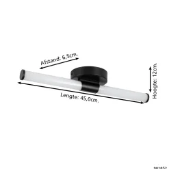Eglo Vägglampa Ramola Stål Svart 75W 850lm - 830-865 Justerbar Vit | IP44