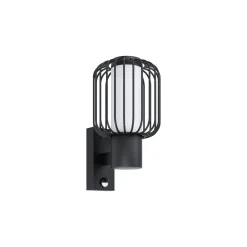 Eglo Vägglampa Ravello Stål Svart | IP44 - Passande för 1x E27 - Rörelsesensor