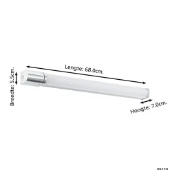 Eglo Vägglampa Tragacete 1 Aluminium Silver 15W 1850lm - 840 Kallvit | IP44