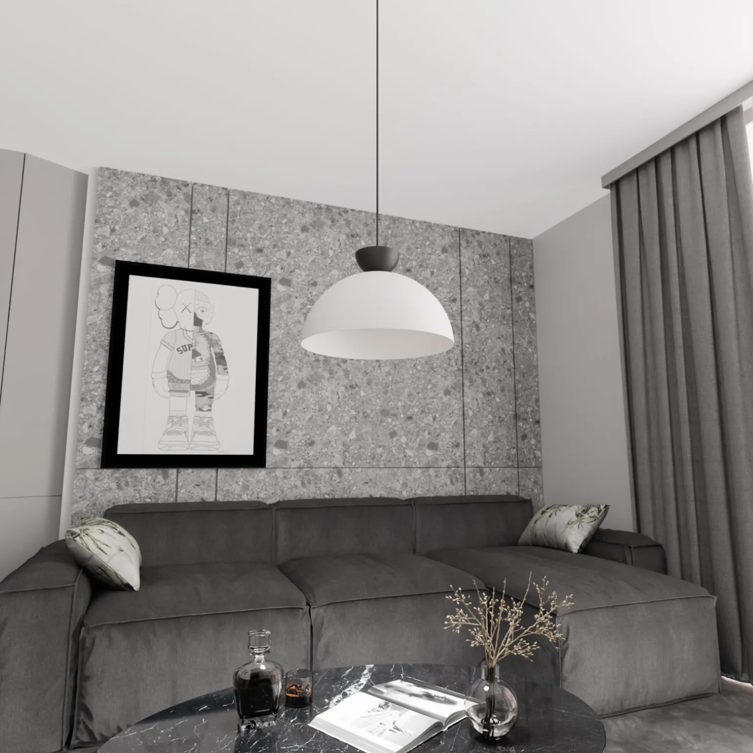 Emibig Pendellampa Lunaro Stål Vit | Passande för 1x GX53 - Max 12W