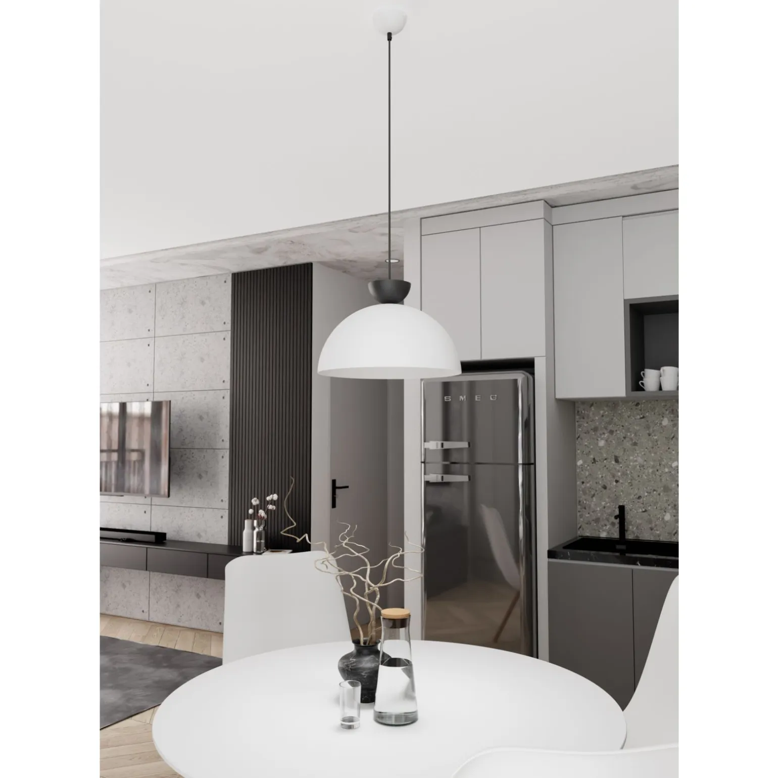 Emibig Pendellampa Lunaro Stål Vit | Passande för 1x GX53 - Max 12W