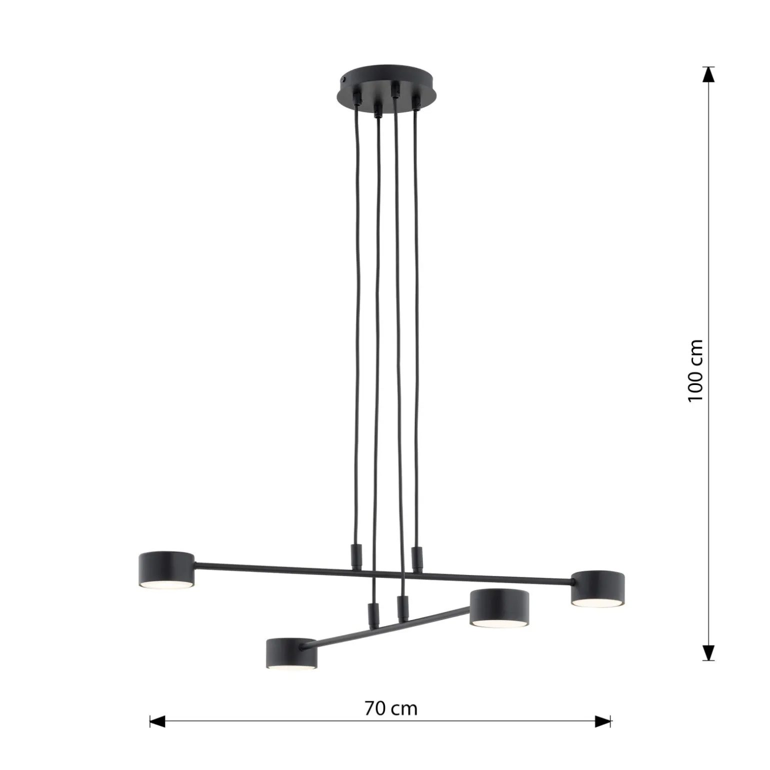 Emibig Pendellampa Modus Stål Svart | Passande för 4x GX53 - Max 12W