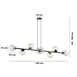 Emibig Pendellampa Rossi Stål Svart | Passande för 8x E14 - Max 10W