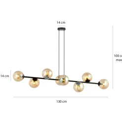 Emibig Pendellampa Rossi Stål Svart | Passande för 8x E14 - Max 10W
