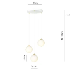 Emibig Pendellampa Royal Stål Vit | Passande för 3x E14 - Max 10W