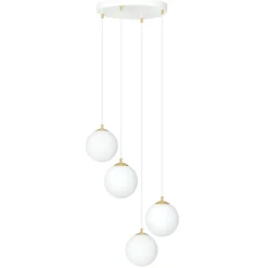 Emibig Pendellampa Royal Stål Vit | Passande för 4x E14 - Max 10W