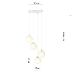 Emibig Pendellampa Royal Stål Vit | Passande för 4x E14 - Max 10W