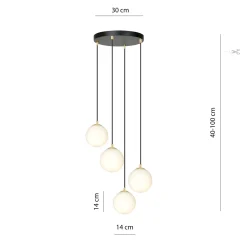 Emibig Pendellampa Royal Stål Svart | Passande för 4x E14 - Max 10W