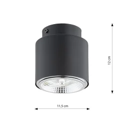 Emibig Taklampa Nano Stål Svart | Passande för 1x GU10 (AR111) - Max 12W