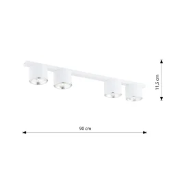 Emibig Taklampa Nano Stål Vit | Passande för 4x GU10 (AR111) - Max 12W