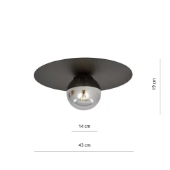 Emibig Taklampa Solar Stål Svart | Passande för 1x E14 - Max 10W