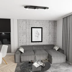 Emibig Taklampa Stilo Stål Svart | Passande för 3x GX53 - Max 12W
