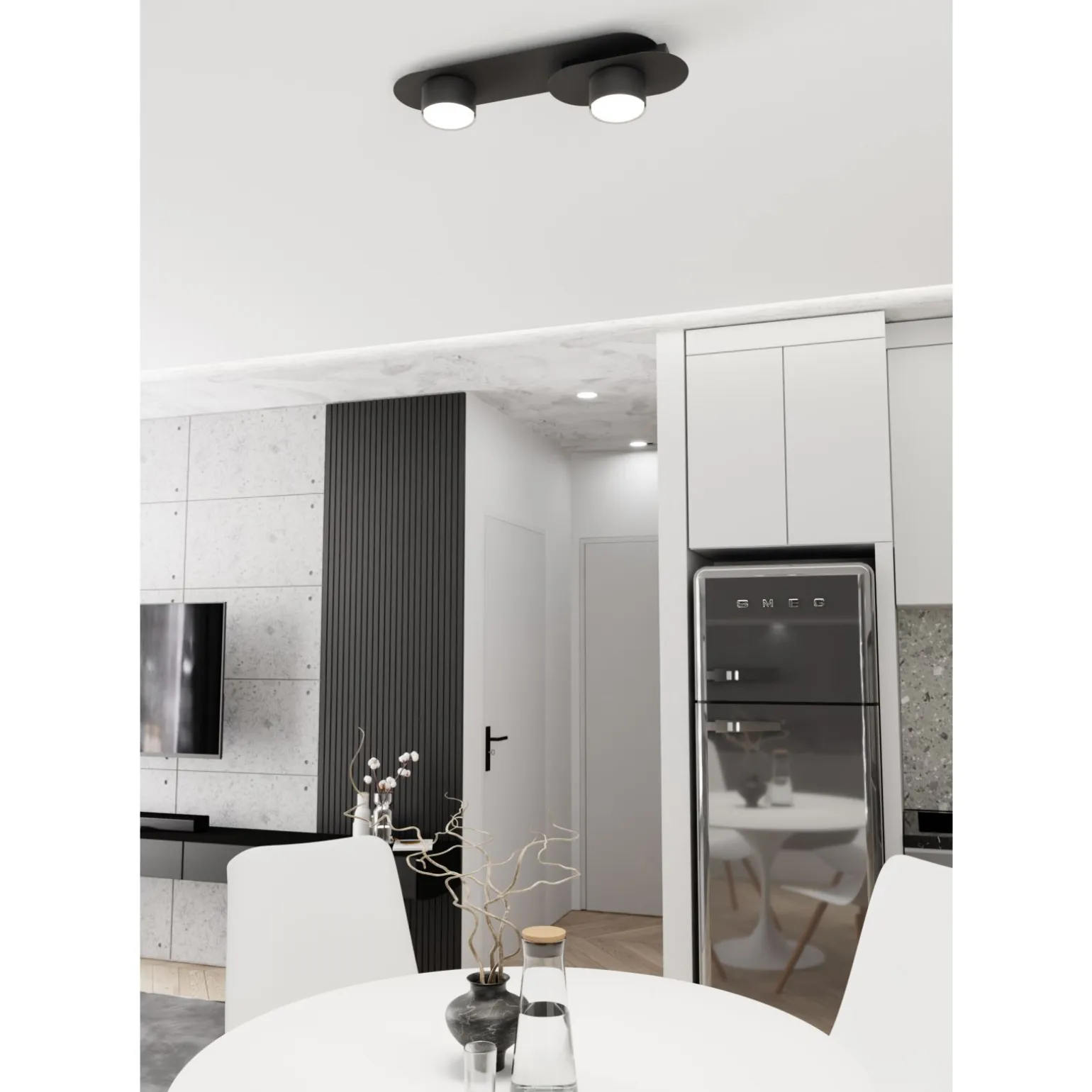 Emibig Taklampa Stilo Stål Svart | Passande för 2x GX53 - Max 12W
