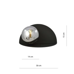 Emibig Vägglampa Form Stål Svart | Passande för 1x E14 - Max 10W