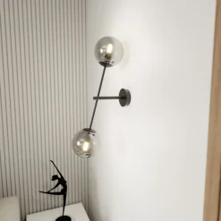 Emibig Vägglampa Linjär Stål Svart | Passande för 2x E14 - Max 10W