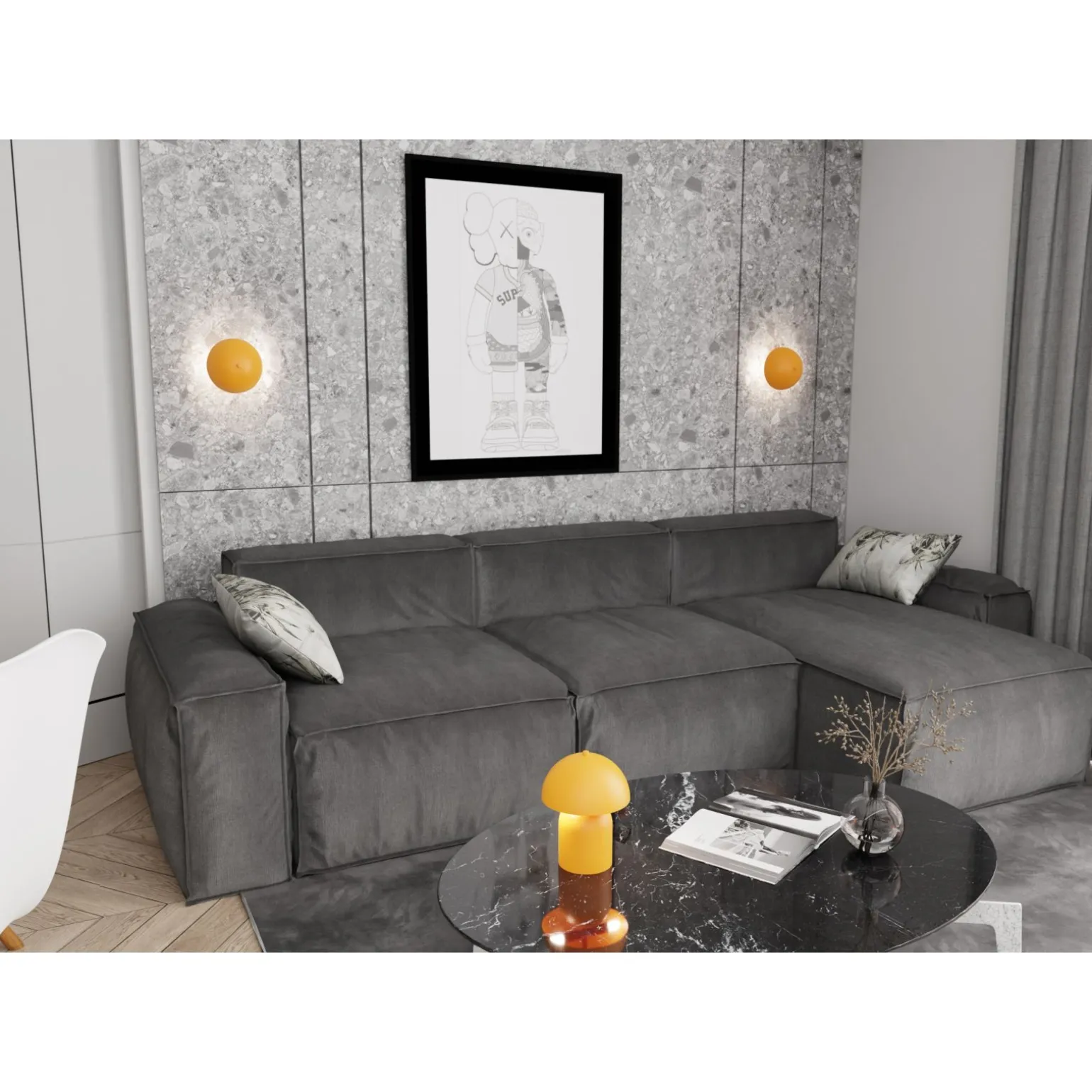 Emibig Vägglampa Mush Stål Apelsin | Passande för 2x G9 - Max 8W