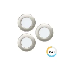 Flerpack 3x Eglo Infälld Spot Fueva 6 Plast Satin Nickel 11.1W 1350lm - 827-840-865 CCT