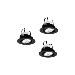 Flerpack 3x Eglo LED Spot Saliceto-Z Aluminium Svart 4.7W 440lm - 827-865 Justerbar Vit + RGB | 88mm - Utskärning 68mm - IP20 - Zigbee Dimbar