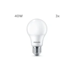 Flerpack 3x Philips Lampa LED E27 Päron Matt 5W 470lm - 827 Extra Varm Vit