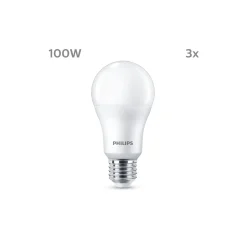 Flerpack 3x Philips Lampa LED E27 Päron Matt 13W 1521lm - 827 Extra Varm Vit