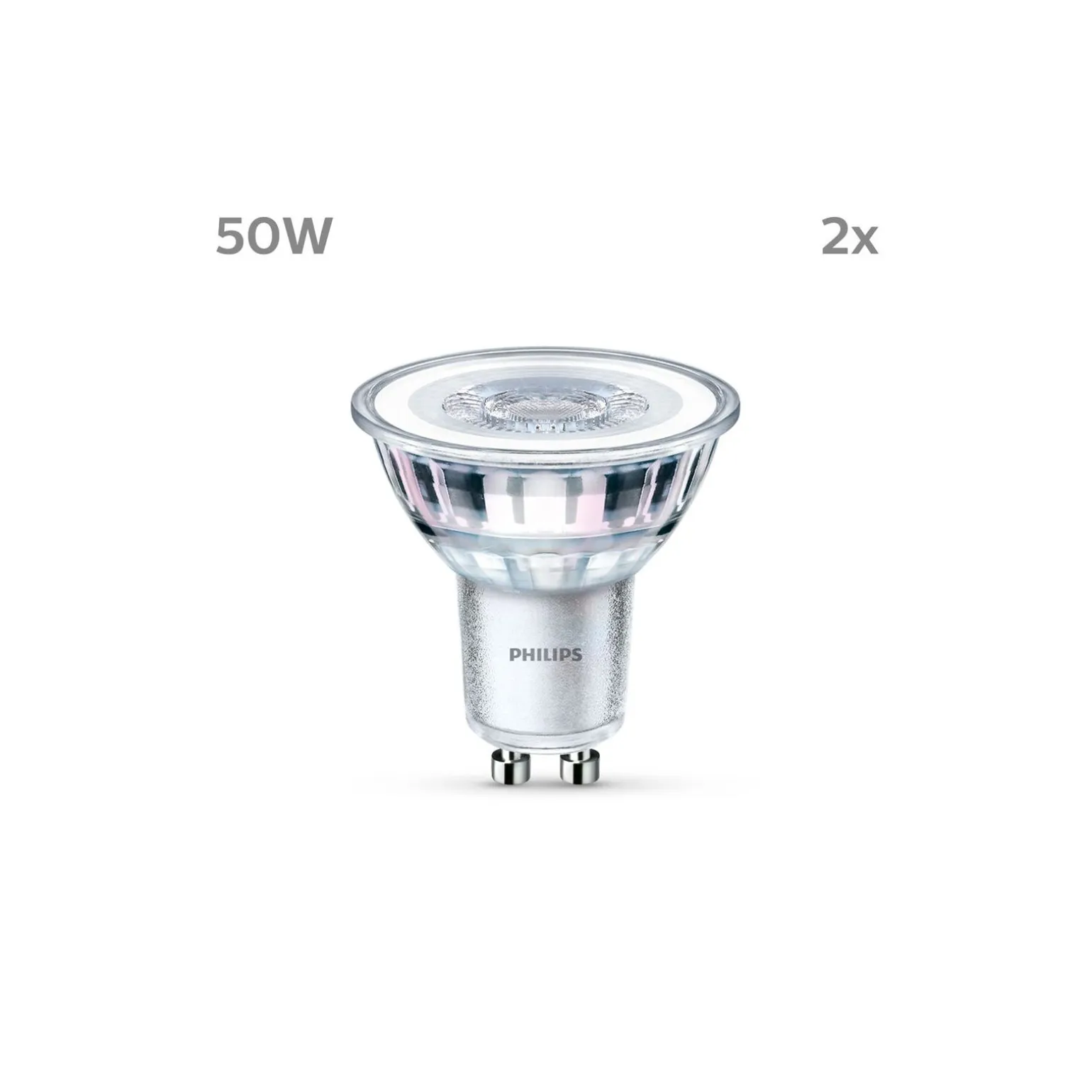 Flerpack 2x Philips LED Spot GU10 PAR16 5W 390lm 36D - 840 Kallvit