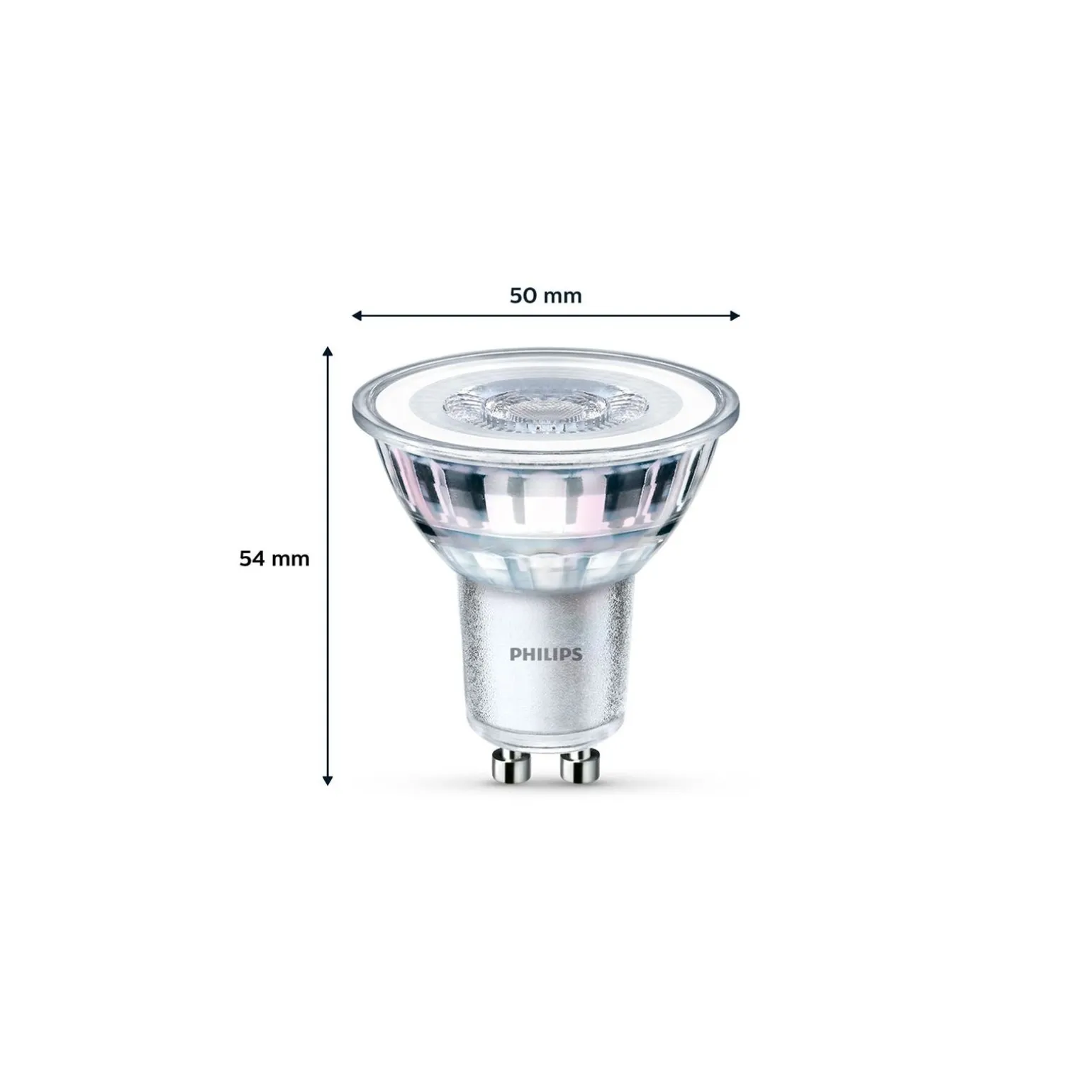 Flerpack 2x Philips LED Spot GU10 PAR16 5W 390lm 36D - 840 Kallvit