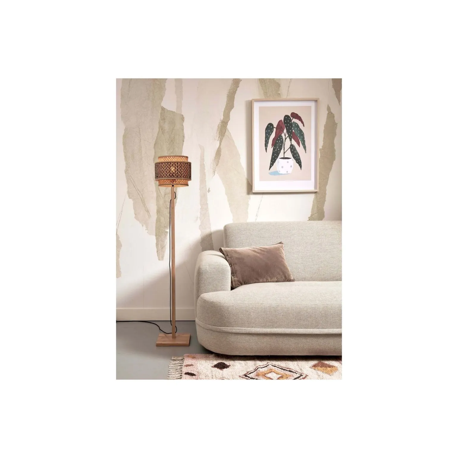 Good&Mojo Golvlampa Bhutan Bambu Brun | Passande för 1x E27