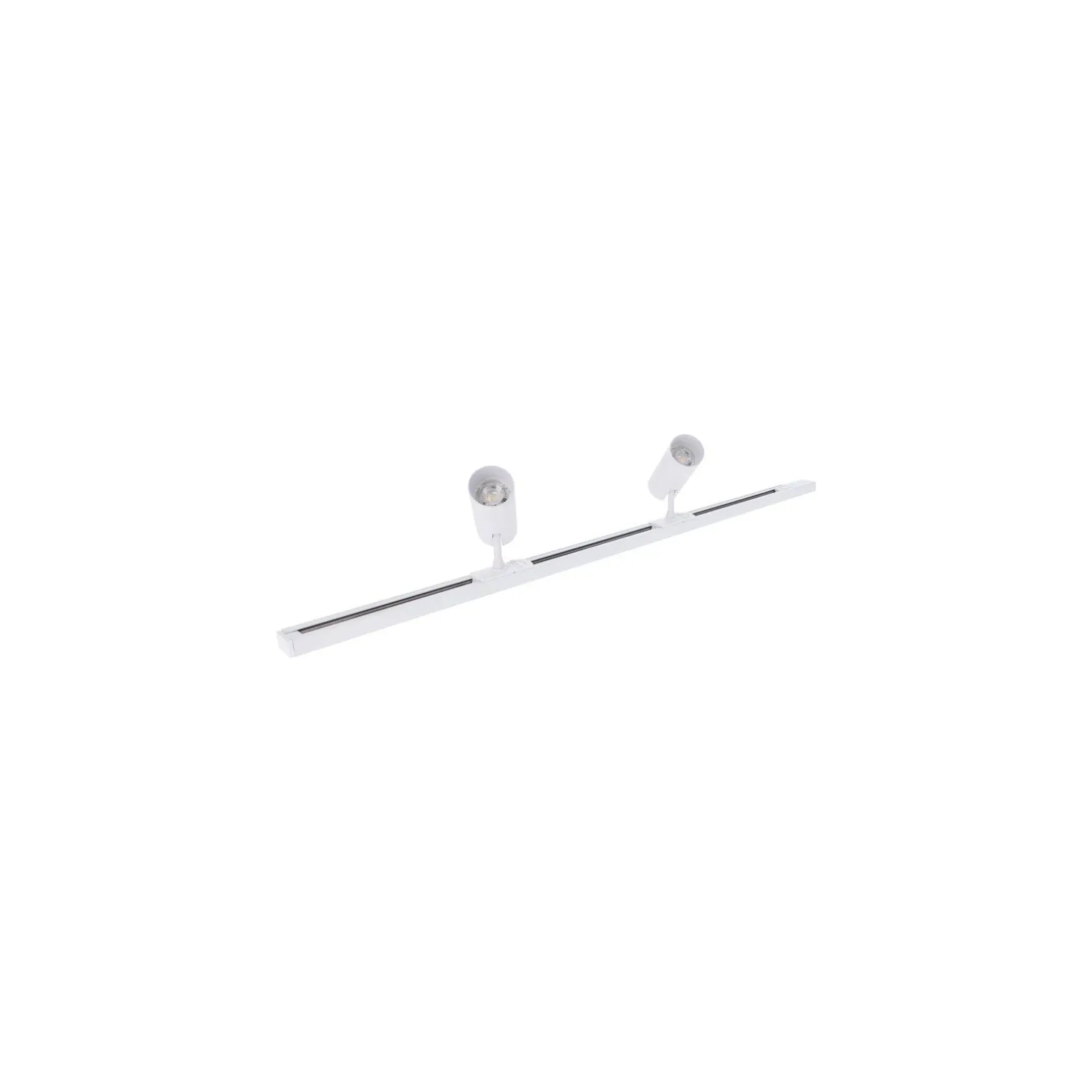 Komplett set 1-Fas Rail L 2 x 2 Meter Vit | incl. 8x Spot + GU10 2700K 3W Dimbar + Ändkåpa, Strömkontakt och L -Anslutningsstycke