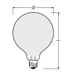 Ledvance Classic LED E27 Globe Filament Matt 6.5W 806lm - 827 Extra Varm Vit | Ersättare 60W