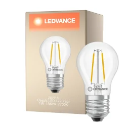 Ledvance Classic LED E27 Päron Filament Klar 1W 136lm - 827 Extra Varm Vit | Ersättare 15W
