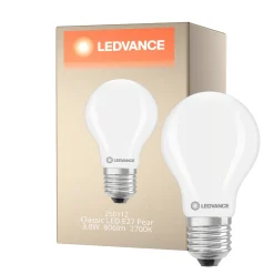 Ledvance Classic LED E27 Päron Filament Matt 3.8W 806lm - 827 Extra Varm Vit | Ersättare 60W