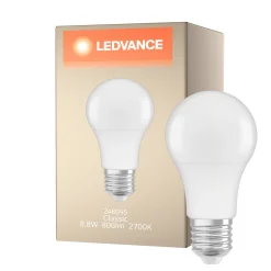 Ledvance Classic LED E27 Päron Matt 8.8W 806lm - 827 Extra Varm Vit | Dimbar - Ersättare 60W