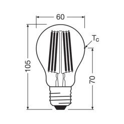 Ledvance Classic Superior LED Lampa E27 Päron Filament Klar 7.2W 1521lm - 840 Kallvit | Ersättare 100W