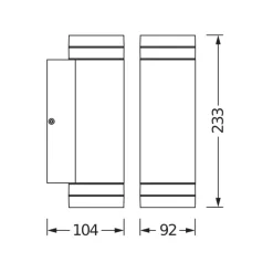 Ledvance Endura Classic Beam Gap Vägglampa Grå Up & Down| Passande för 2x GU10