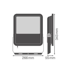 Ledvance Floodlight 150 Aluminium Vit 100W 14000lm 100D - 830 Varm Vit | IP66 -Symmetrisk