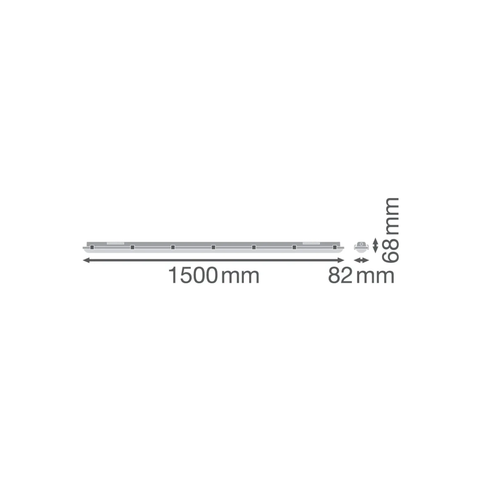 Ledvance LED Allmänbruksarmatur Vattentät Fukttät 81W 11000lm - 840 Kallvit | 150cm