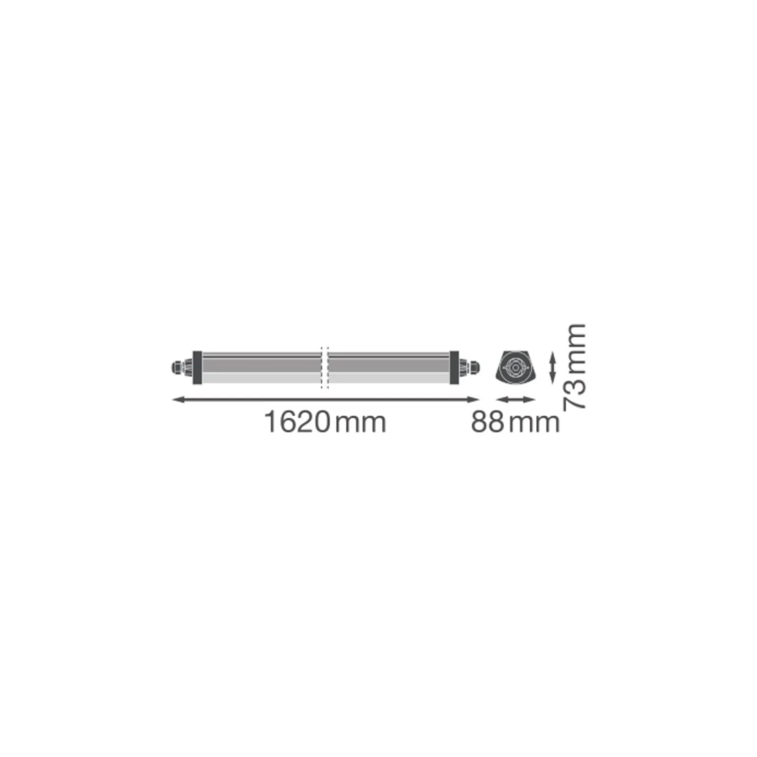 Ledvance LED Allmänbruksarmatur Vattentät Damp Proof Flex 42W 6800lm - 830 Varm Vit | 150cm - 3 Timmar Nödbelysning - Ersättare 2x58W