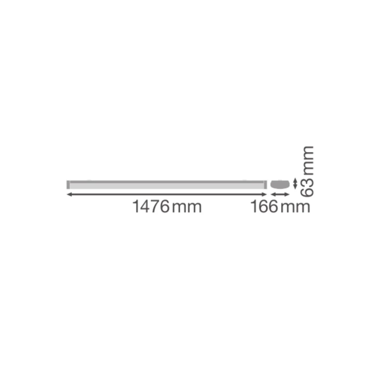 Ledvance LED Allmänbruksarmatur Vattentät 45W 6165lm - 840 Kallvit | 150cm - 3 Timmar Nödbelysning