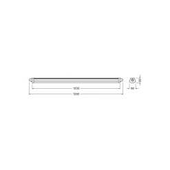 Ledvance LED Allmänbruksarmatur Vattentät Fukttät Kompakt 44W 5400lm - 840 Kallvit | 120cm