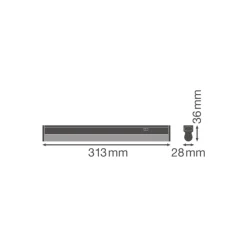 Ledvance LED Allmänbruksarmatur Linear Kompakt Växla 4W 450lm - 840 Kallvit | 30cm