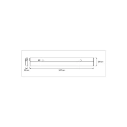 Ledvance LED Allmänbruksarmatur Linear Platt 12W 760lm - 830 Varm Vit | 53cm - Rörelse- Och Ljussensor