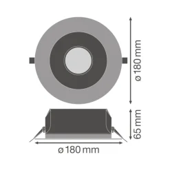 Ledvance LED Downlight Performance DN155 Zigbee Vit 14W 1600lm - 840 Kallvit | 180mm - Utskärning 155mm