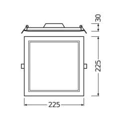 Ledvance LED Downlight Slim Fyrkant SQ210 18W 1530lm 120D - 840 Kallvit