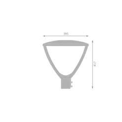 Ledvance LED Gatubelysning Area Urban Lykta Grå 59W 4730lm 145D - 830-840 CCT | IP66 - Symmetrisk