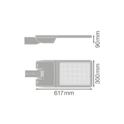 Ledvance LED Gatubelysning Flex Stor RW35ST Grå 110W 16350lm 35x135D - 730 Varm Vit | IP66 - Asymmetrisk