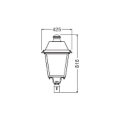 Ledvance LED Gatubelysning Urban 40W 4800lm 60x120D - 730 Extra Varm Vit | IP66 - Dali Dimbar - Asymmetrisk