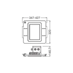 Ledvance LED Gatubelysning Urban Villa Retrofit 60W 7200lm 60x120D - 722 Extra Varm Vit | IP66 - Dali Dimbar - Asymmetrisk